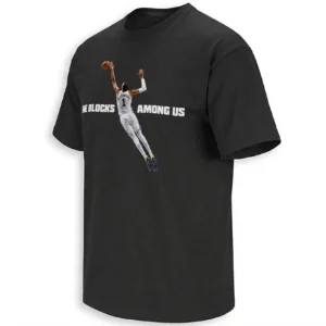 HE BLOCKS AMONG US SHIRT Victor Wembanyama San Antonio Spurs 2026 NBA Playoffs Tee