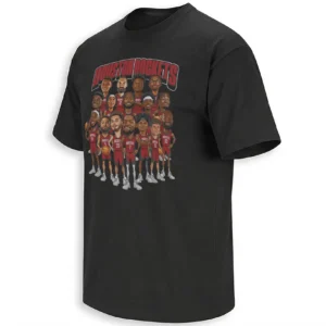 HOUSTON ROCKETS CARICATURES SHIRT – Houston Rockets 2026 NBA Playoffs Team Roster Cartoon Fan Tee