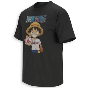 LUFFY RED SOX T-SHIRT – One Piece Boston Red Sox Anime Baseball Crossover Jersey Tee