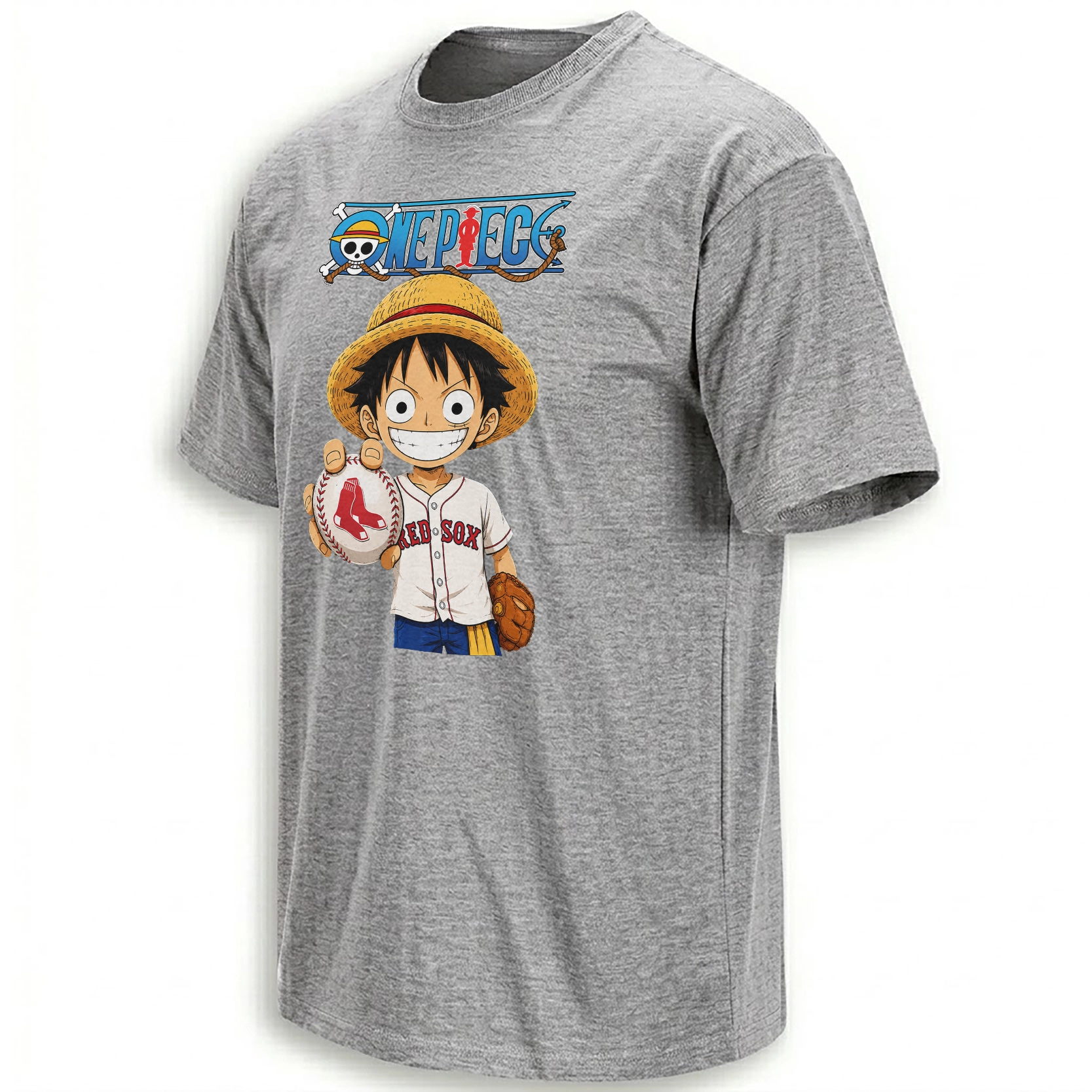 LUFFY RED SOX T-SHIRT – One Piece Boston Red Sox Anime Baseball Crossover Jersey Tee G LUFFY RED SOX T-SHIRT – One Piece Boston Red Sox Anime Baseball Crossover Jersey Tee