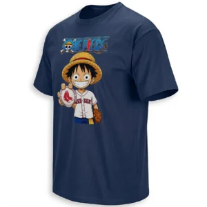 LUFFY RED SOX T-SHIRT – One Piece Boston Red Sox Anime Baseball Crossover Jersey Tee