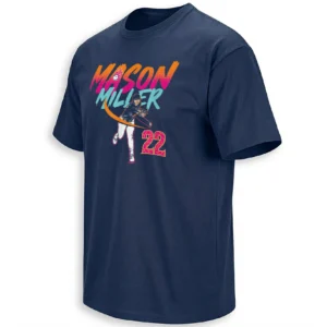MASON MILLER SHIRT – Slugger Pitch City Edition #22 Retro Neon Baseball Fan Tee