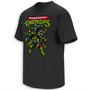 MINNESOTA TIMBERWOLVES TURTLE POWER SHIRT – Retro Basketball Cartoon Playoffs Tee