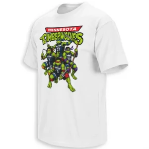 MINNESOTA TIMBERWOLVES TURTLE POWER SHIRT – Retro Basketball Cartoon Playoffs Tee