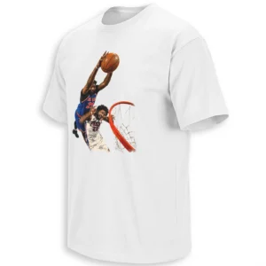 MITCH ROB ON EMBIID’S HEAD SHIRT – Mitchell Robinson Knicks Poster Dunk 2026 Playoffs Tee