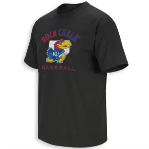ROCK CHALK BASEBALL SHIRT – Kansas Jayhawks Home Plate Vintage College Baseball Tee