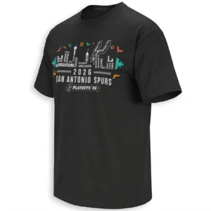 SAN ANTONIO BASKETBALL 2026 TEAM ROSTER CITY SKYLINE SHIRT – Victor Wembanyama San Antonio Spurs NBA Playoffs 2026 Retro Fiesta Fan Tee Vintage Spurs Playoff Roster Graphic Shirt