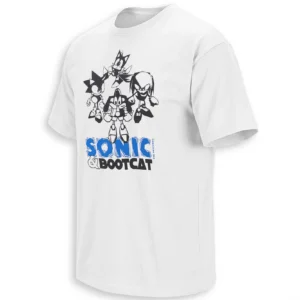 SONIC & BOOTCAT SHIRT – Retro Cartoon Speed Adventure Graphic Tee