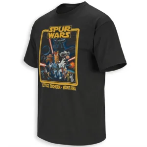 SPUR WARS SHIRT – Little Bighorn Montana Retro Space Cowboy Parody Tee