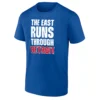 THE EAST RUNS THROUGH DETROIT SHIRT – Detroit Pistons 2026 NBA Playoffs Statement Fan Tee