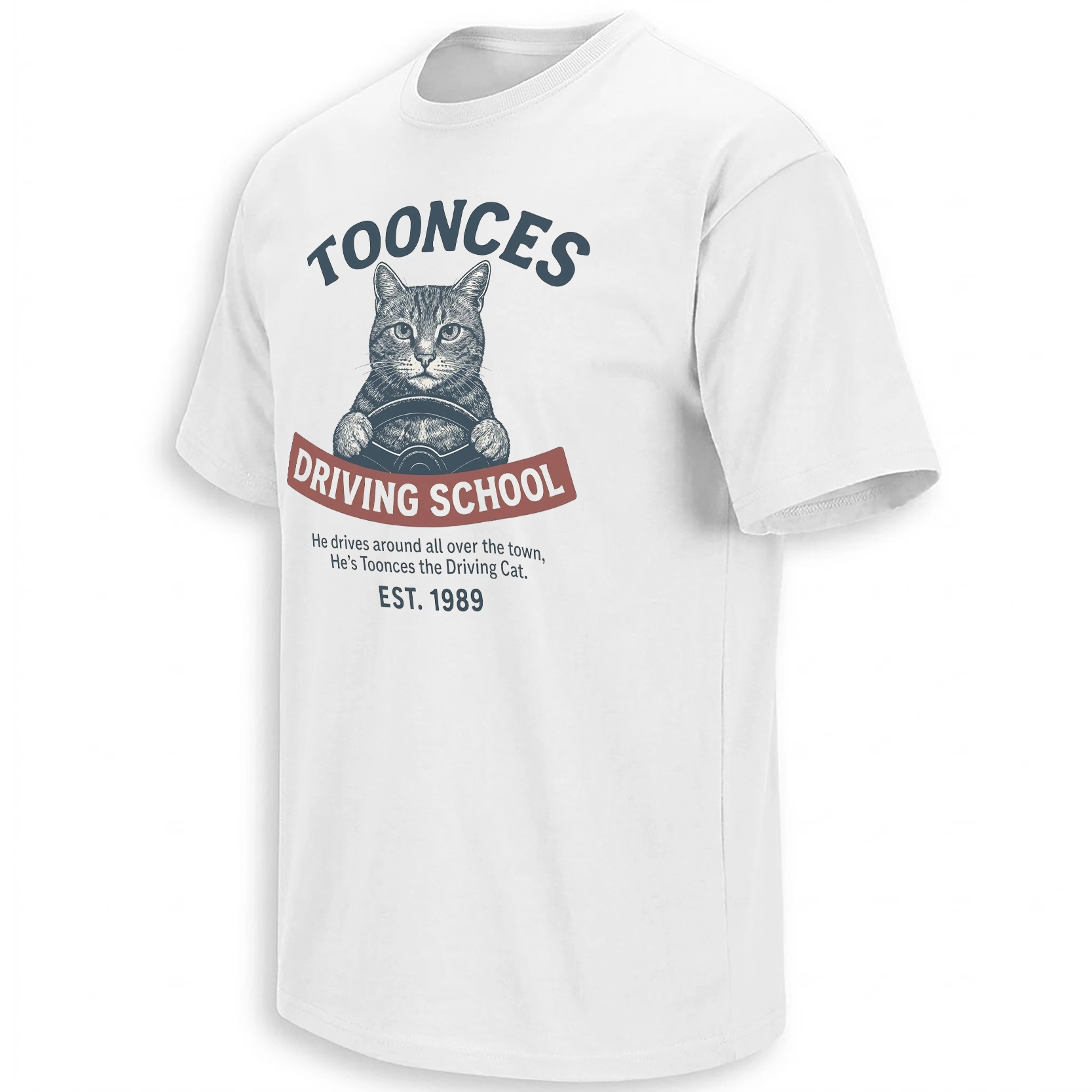 TOONCES DRIVING SCHOOL SHIRT – Est. 1989 Retro Cat Comedy Tee TOONCES DRIVING SCHOOL SHIRT – Est. 1989 Retro Cat Comedy Tee