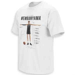 VICTOR WEMBANYAMA INFOGRAPHIC SHIRT – Wemby Era San Antonio Spurs NBA Superstar Tee
