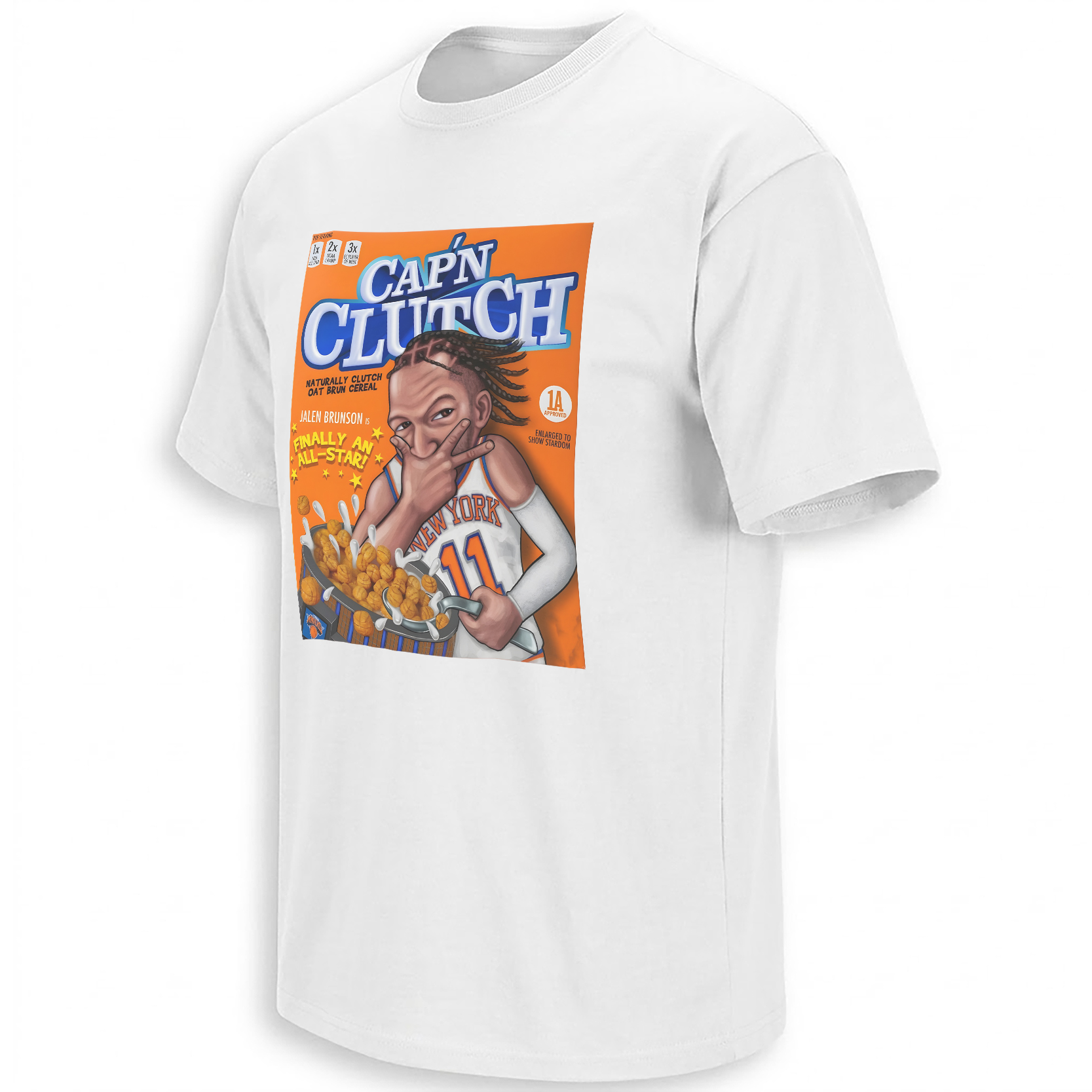 Capn Clutch Brunson Shirt Jalen Brunson New York Knicks Retro Cereal Box Playoff Tee