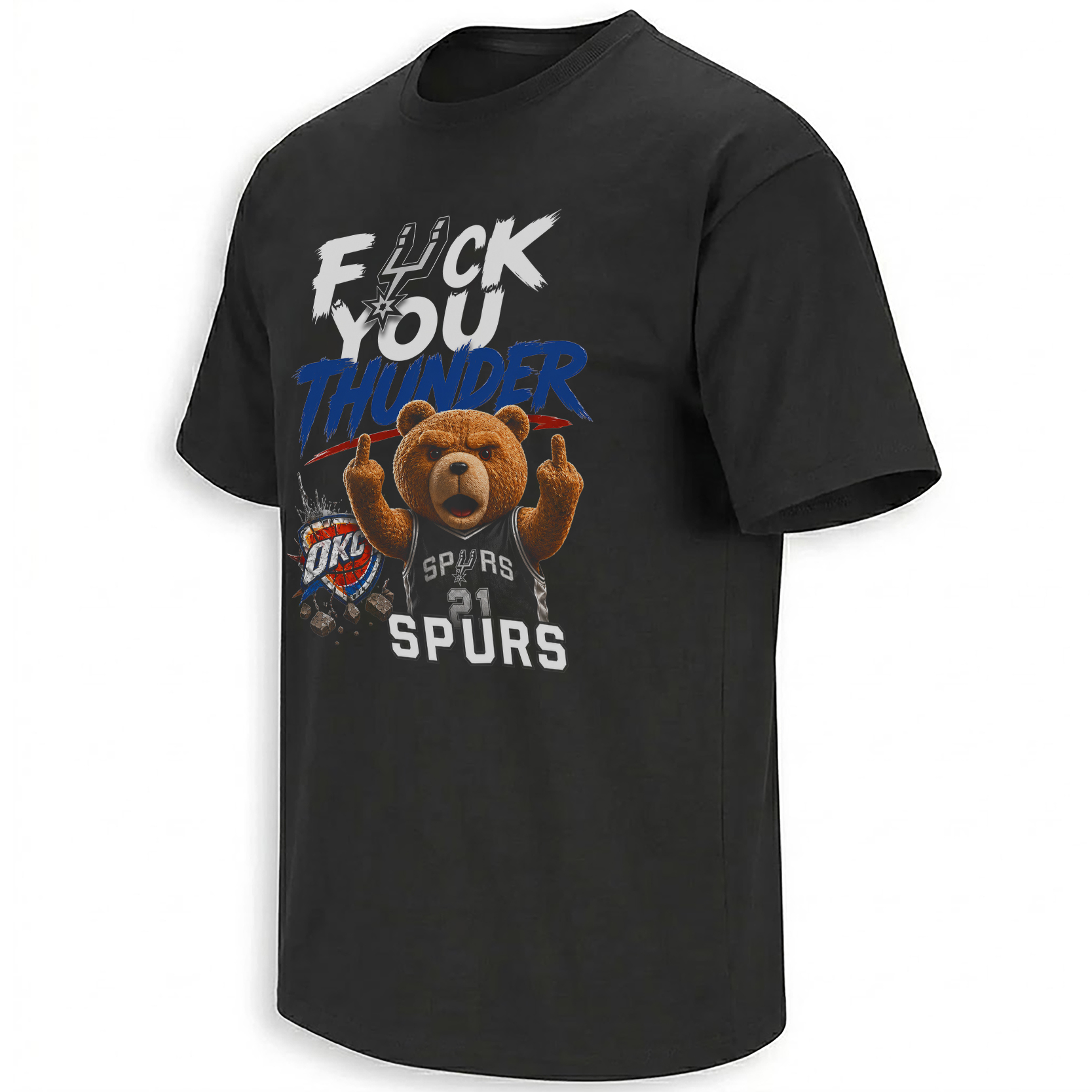 FUCK YOU THUNDER SHIRT – Spurs Teddy Bear Rivalry Playoff Meme Tee B FUCK YOU THUNDER SHIRT – Spurs Teddy Bear Rivalry Playoff Meme Tee B