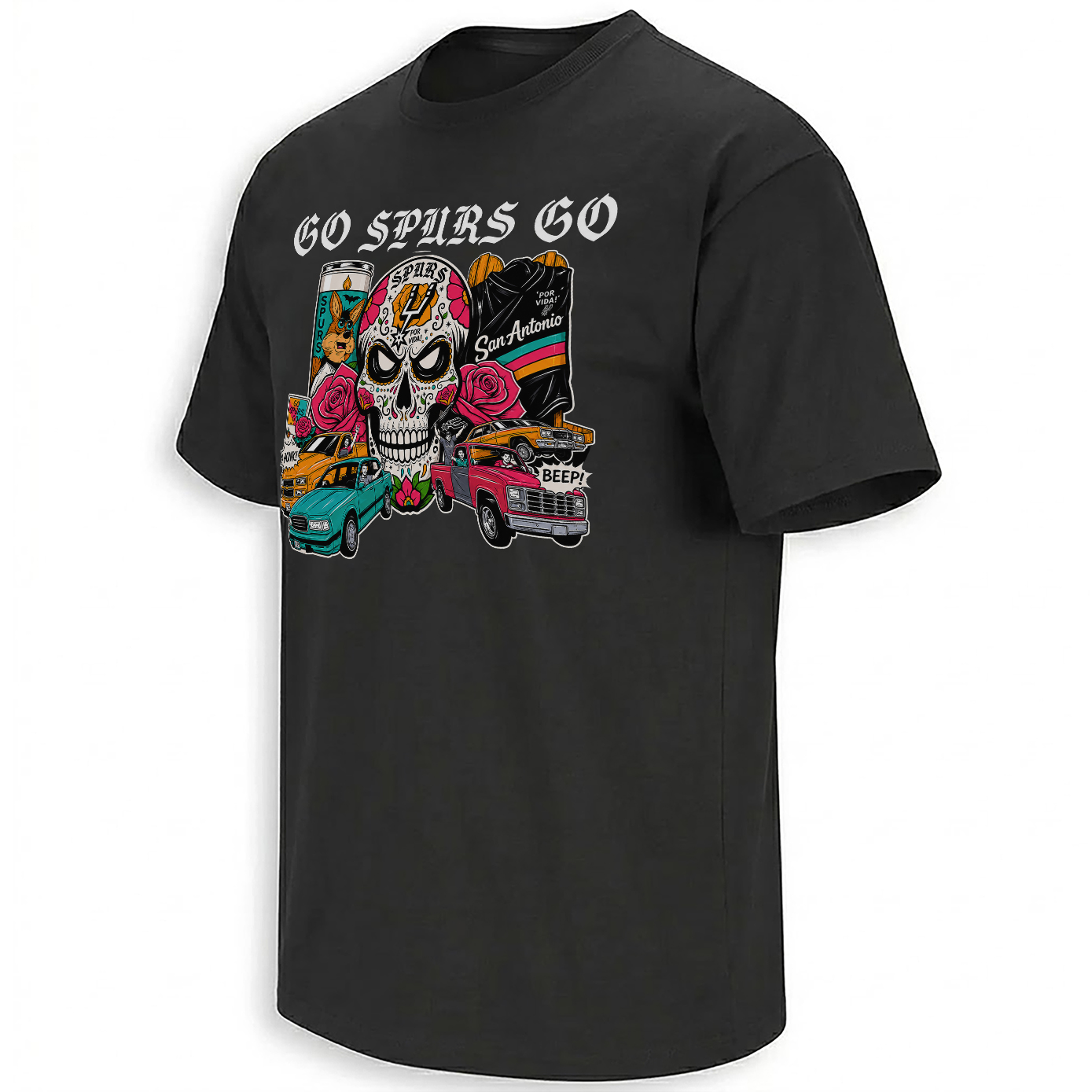 GO SPURS GO SHIRT – San Antonio Spurs Western Conference Finals Sugar Skull Rally Tee GO SPURS GO SHIRT – San Antonio Spurs Western Conference Finals Sugar Skull Rally Tee