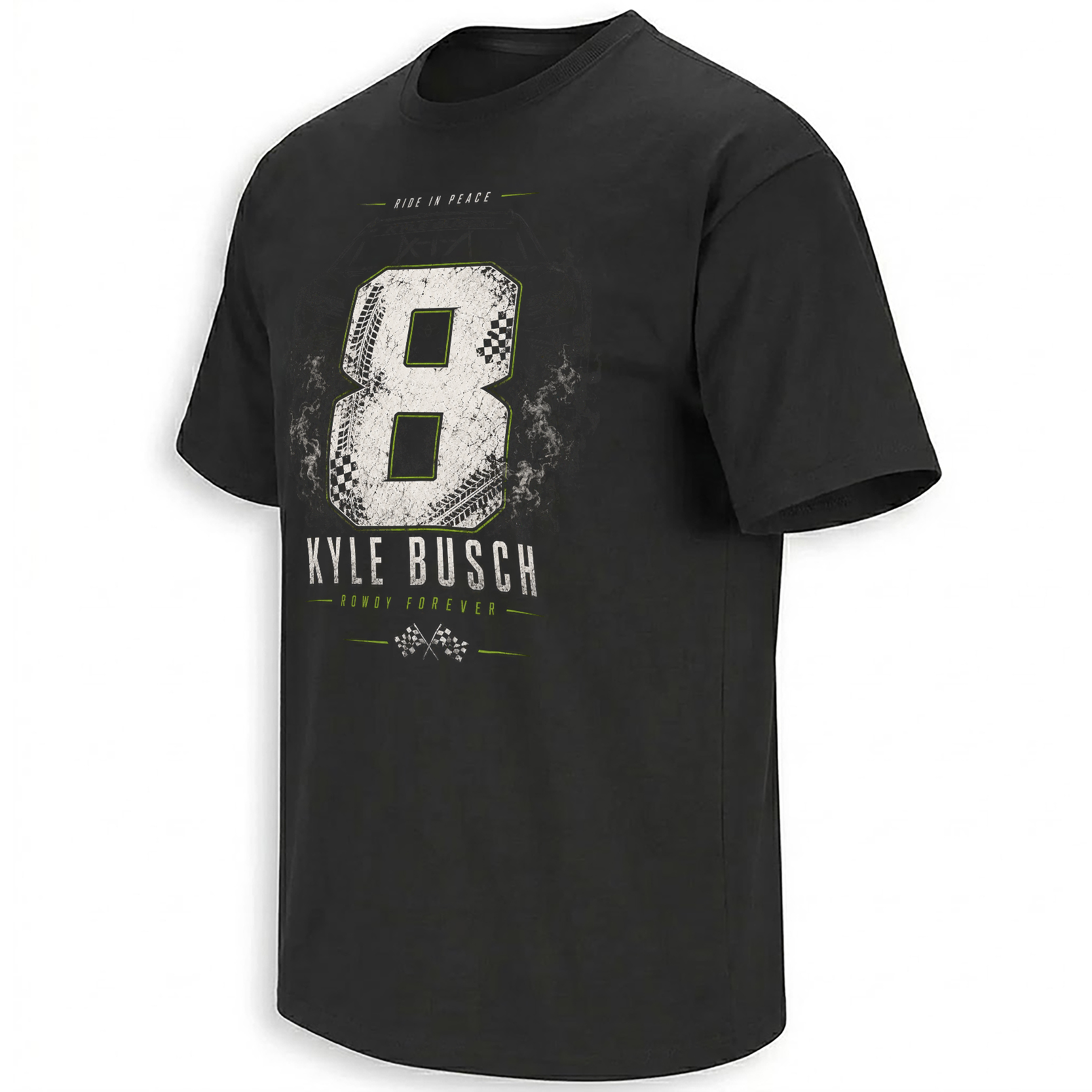 Kyle Busch No 8 Shirt Ride In Peace Rowdy Forever NASCAR Tribute Tee