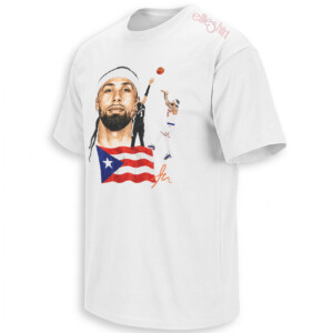 JOSE ALVARADO SHOT OVER WEMBY SHIRT – Knicks Puerto Rico Parade Tee