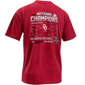 2026 NATIONAL CHAMPIONS BRACKET SHIRT – Oklahoma Sooners Baseball Omaha Road Tee 2
