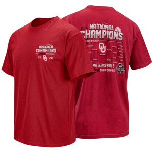 2026 NATIONAL CHAMPIONS BRACKET SHIRT – Oklahoma Sooners Baseball Omaha Road Tee
