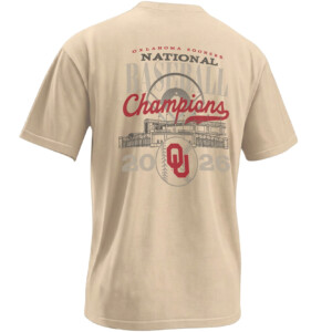 NATIONAL BASEBALL CHAMPIONS SHIRT – Oklahoma Sooners 2026 Stadium Back Tee 2
