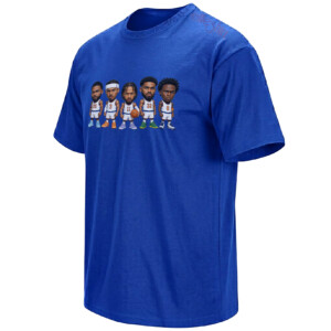 KNICKS STARTING FIVE SHIRT – New York 2026 Champions Big Head Lineup Tee
