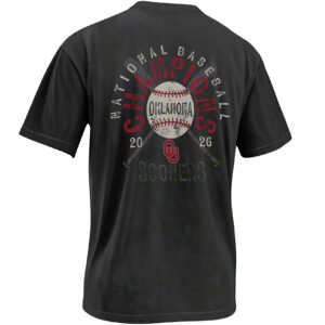 NATIONAL BASEBALL CHAMPIONS SHIRT – Oklahoma Sooners 2026 Crossed Bats Tee 2
