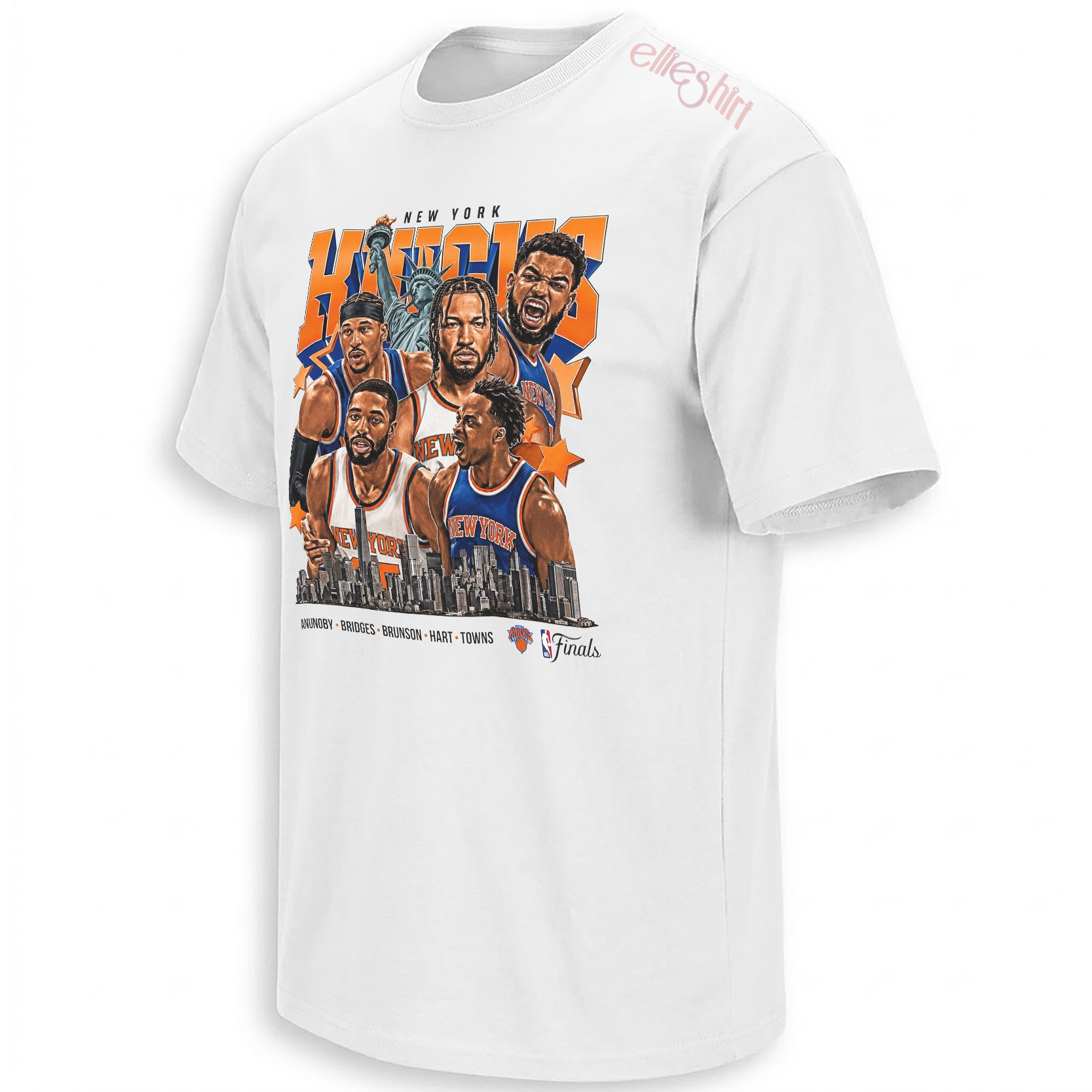 NEW YORK KNICKS SHIRT – Brunson Anunoby Towns Finals Tee W NEW YORK KNICKS SHIRT – Brunson Anunoby Towns Finals Tee W