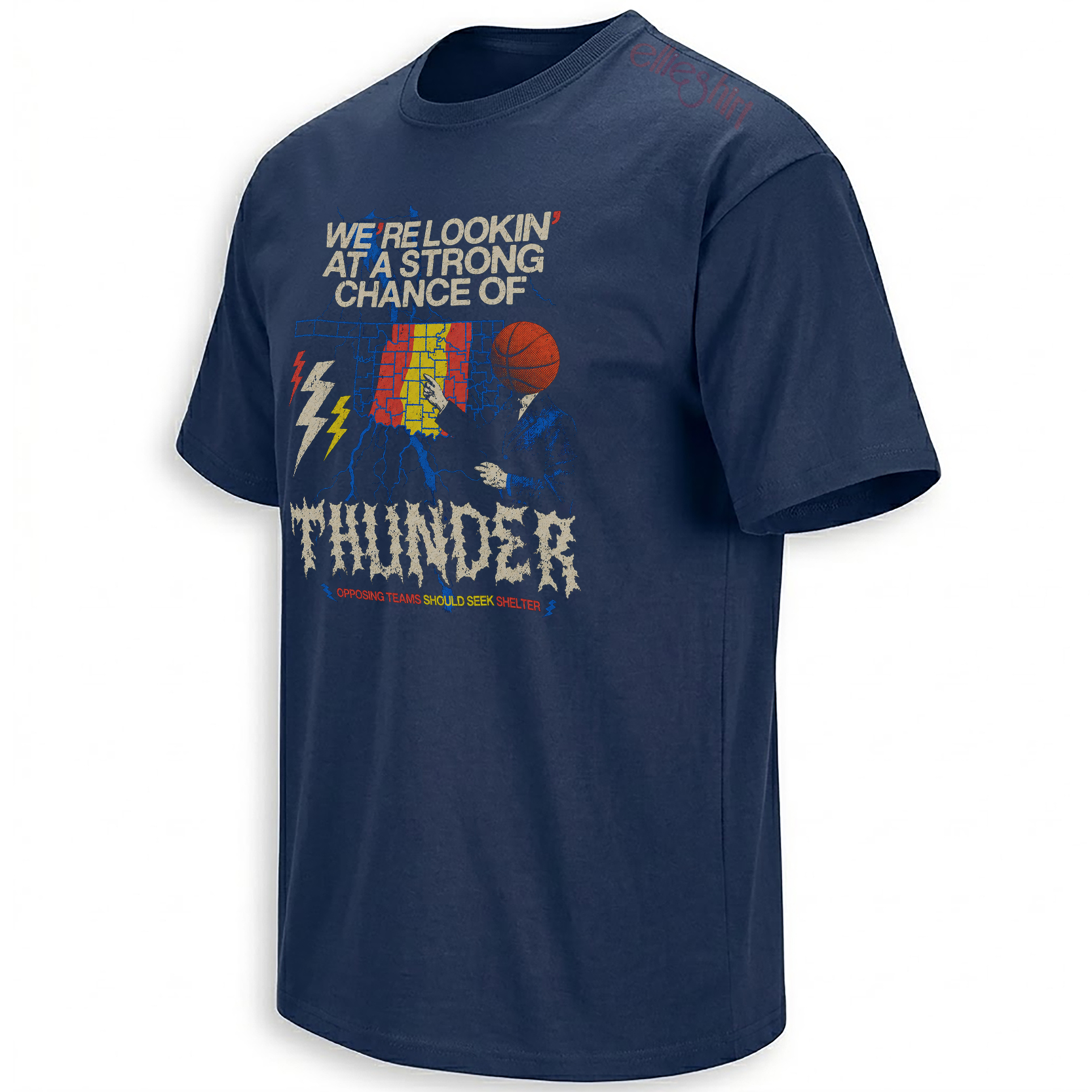 STRONG CHANCE OF THUNDER SHIRT – Oklahoma City Weather Map Tee STRONG CHANCE OF THUNDER SHIRT – Oklahoma City Weather Map Tee