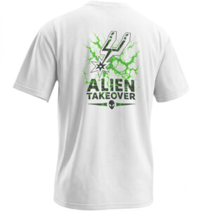 12 ALIEN TAKEOVER SHIRT – Wembanyama Spurs Face Reveal Tee2
