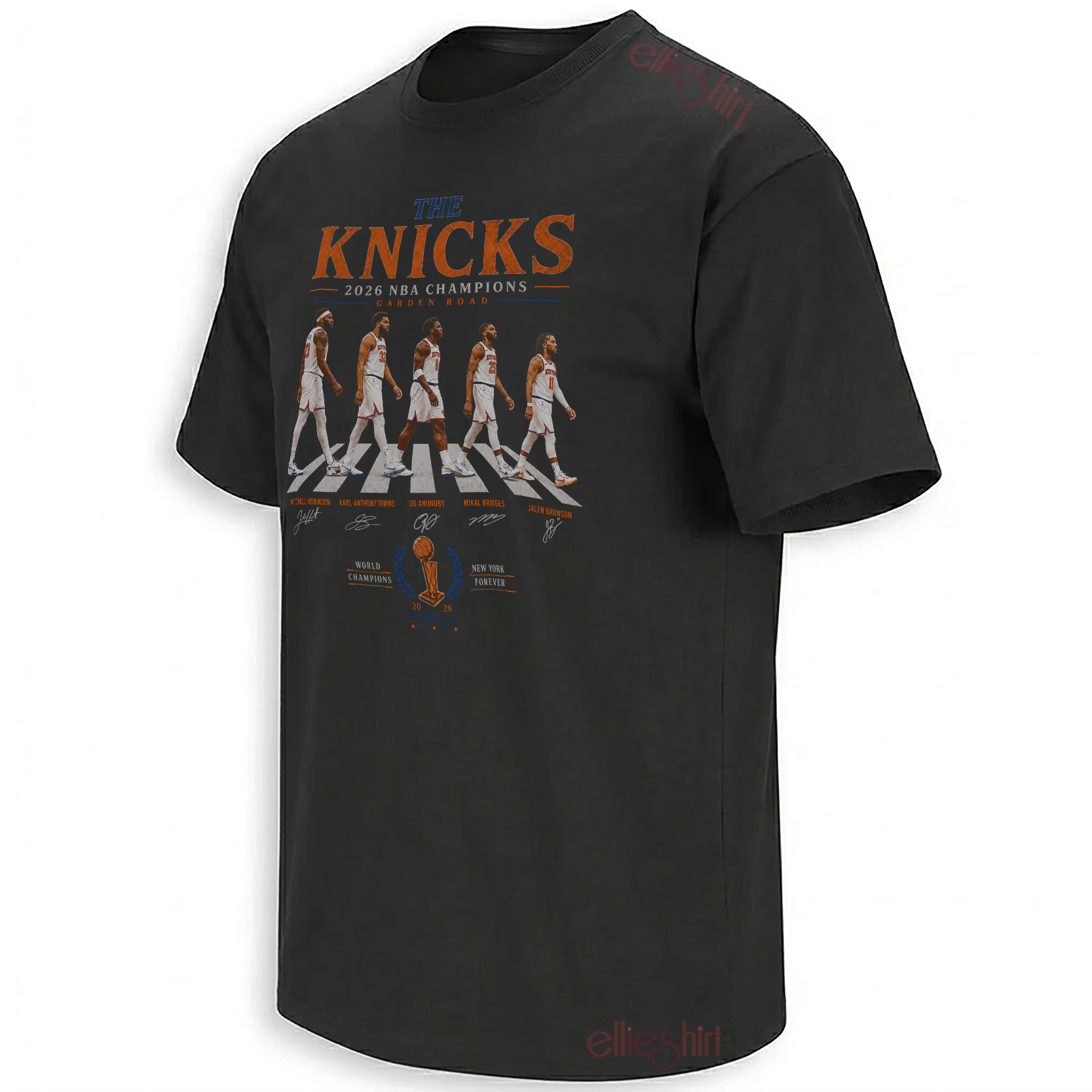 Garden Road Champions New York Knicks starting five championship graphic