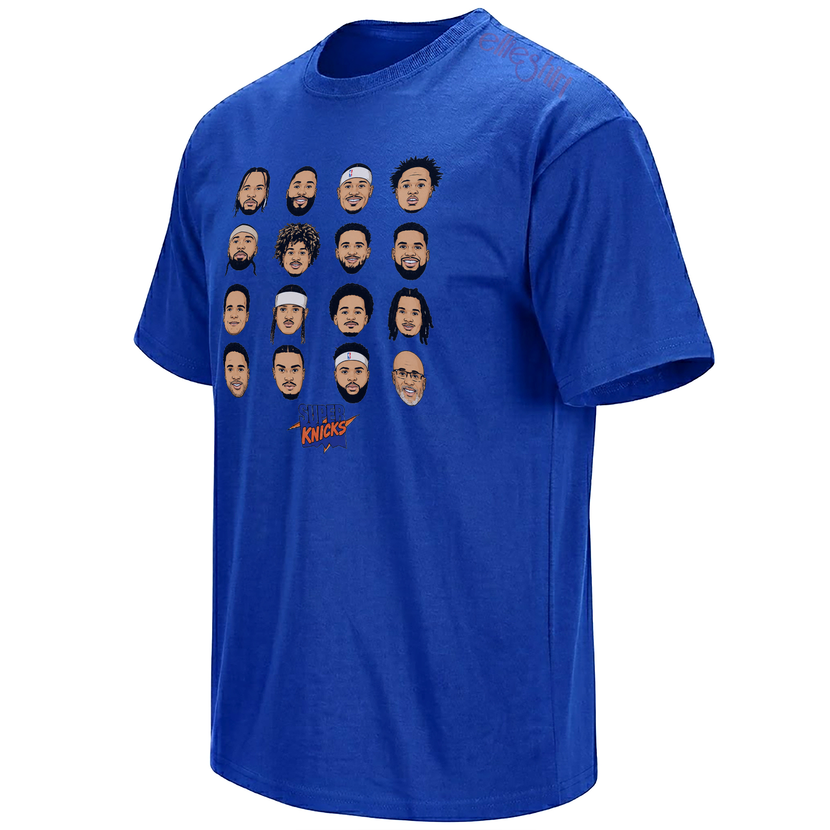 Super Knicks 2026 Finals roster caricature graphic as a New York basketball culture artifact
