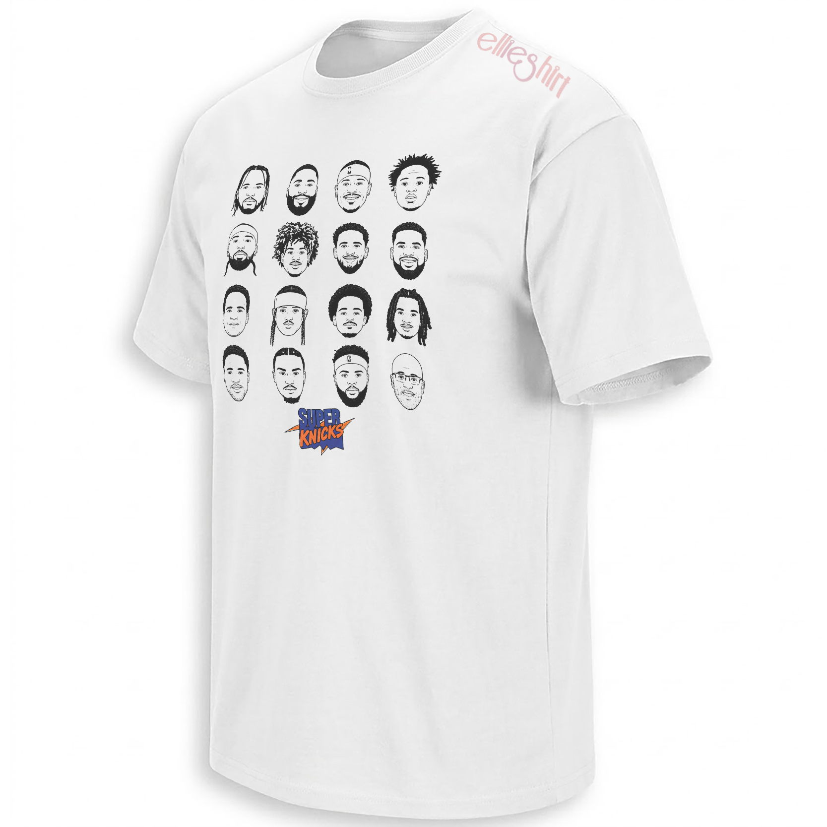 SUPER KNICKS SHIRT – 2026 New York Finals Roster Cartoon Tee W SUPER KNICKS SHIRT – 2026 New York Finals Roster Cartoon Tee W