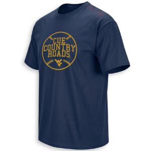 CUE COUNTRY ROADS SHIRT – West Virginia Mountaineers Baseball Tee