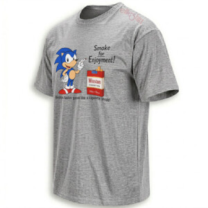 SONIC WINSTON SHIRT – Smoke For Enjoyment Retro Cigarette Parody Tee G