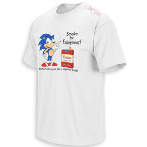 SONIC WINSTON SHIRT – Smoke For Enjoyment Retro Cigarette Parody Tee W