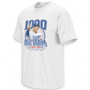 FASTEST TO 1,000 SHIRT – Dave Roberts Los Angeles Dodgers Milestone Tee
