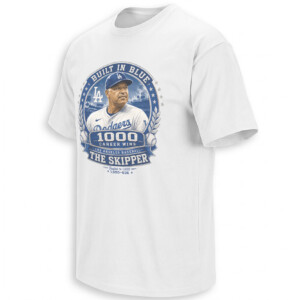 BUILT IN BLUE SHIRT – Dave Roberts Dodgers 1,000 Career Wins Tee