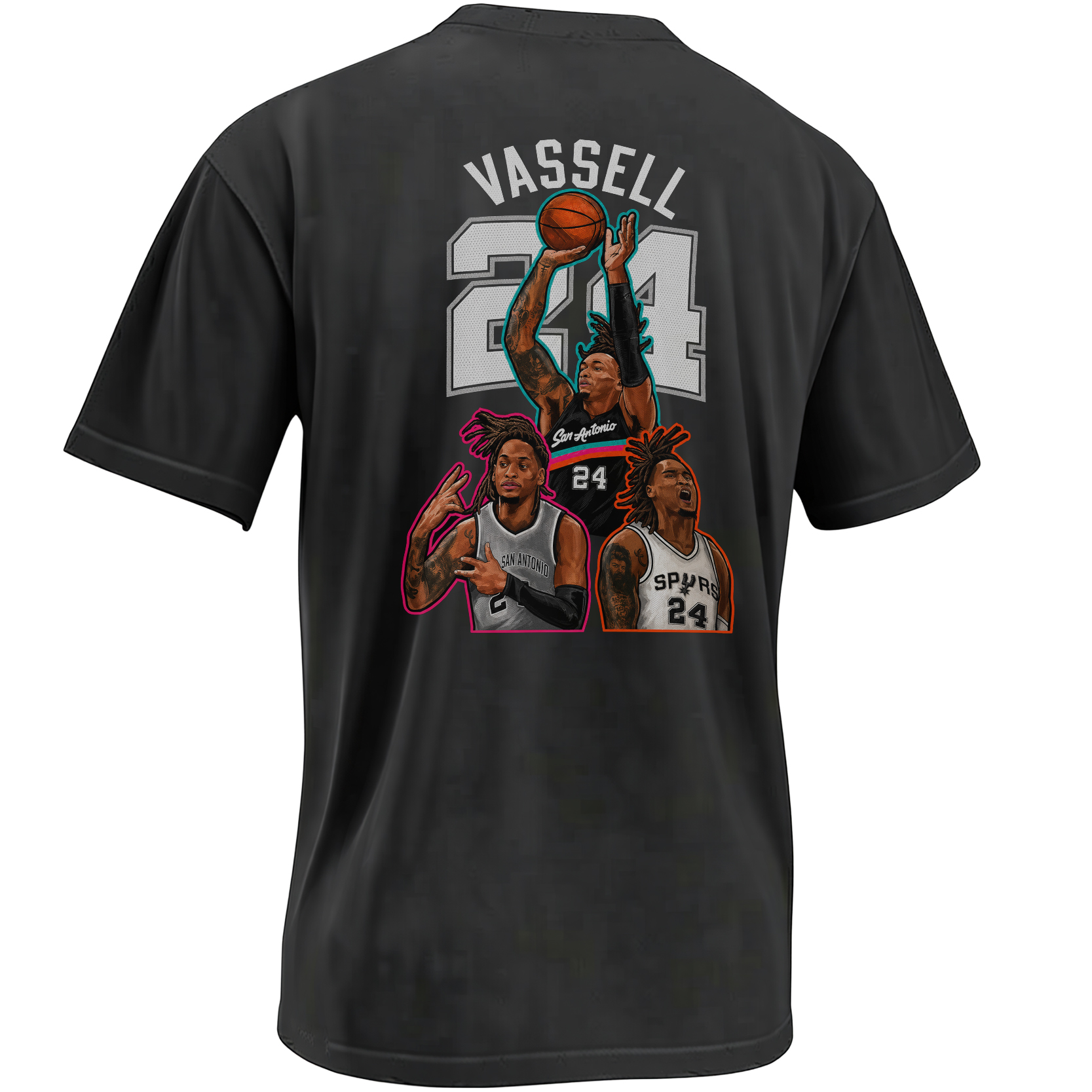 DEVIN VASSELL 24 SHIRT – San Antonio Spurs Front And Back Collage Tee B DEVIN VASSELL 24 SHIRT – San Antonio Spurs Front And Back Collage Tee B