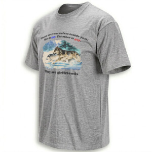 TWO GAY WOLVES SHIRT – They Are Girlfriends LGBTQ+ Meme Tee G