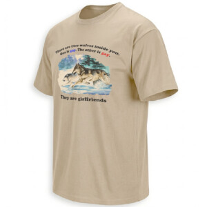 TWO GAY WOLVES SHIRT – They Are Girlfriends LGBTQ+ Meme Tee S