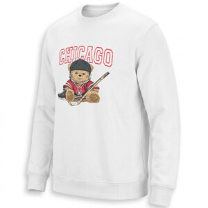 CHICAGO HOCKEY BEAR SHIRT Cute Blackhawks Teddy Bear Graphic Tee ST