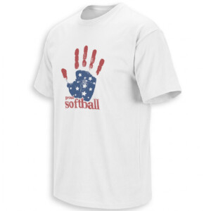 PROUD SOFTBALL SHIRT – Patriotic American Handprint Stars Tee