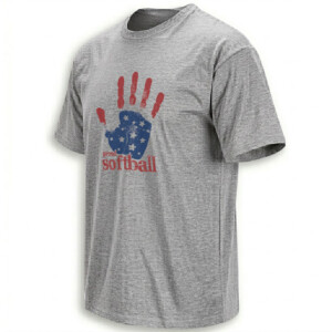 PROUD SOFTBALL SHIRT – Patriotic American Handprint Stars Tee G