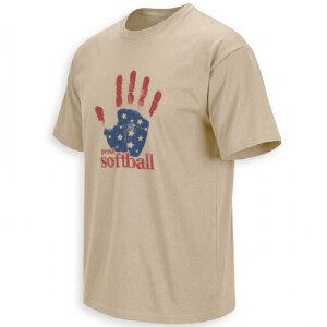 PROUD SOFTBALL SHIRT – Patriotic American Handprint Stars Tee S
