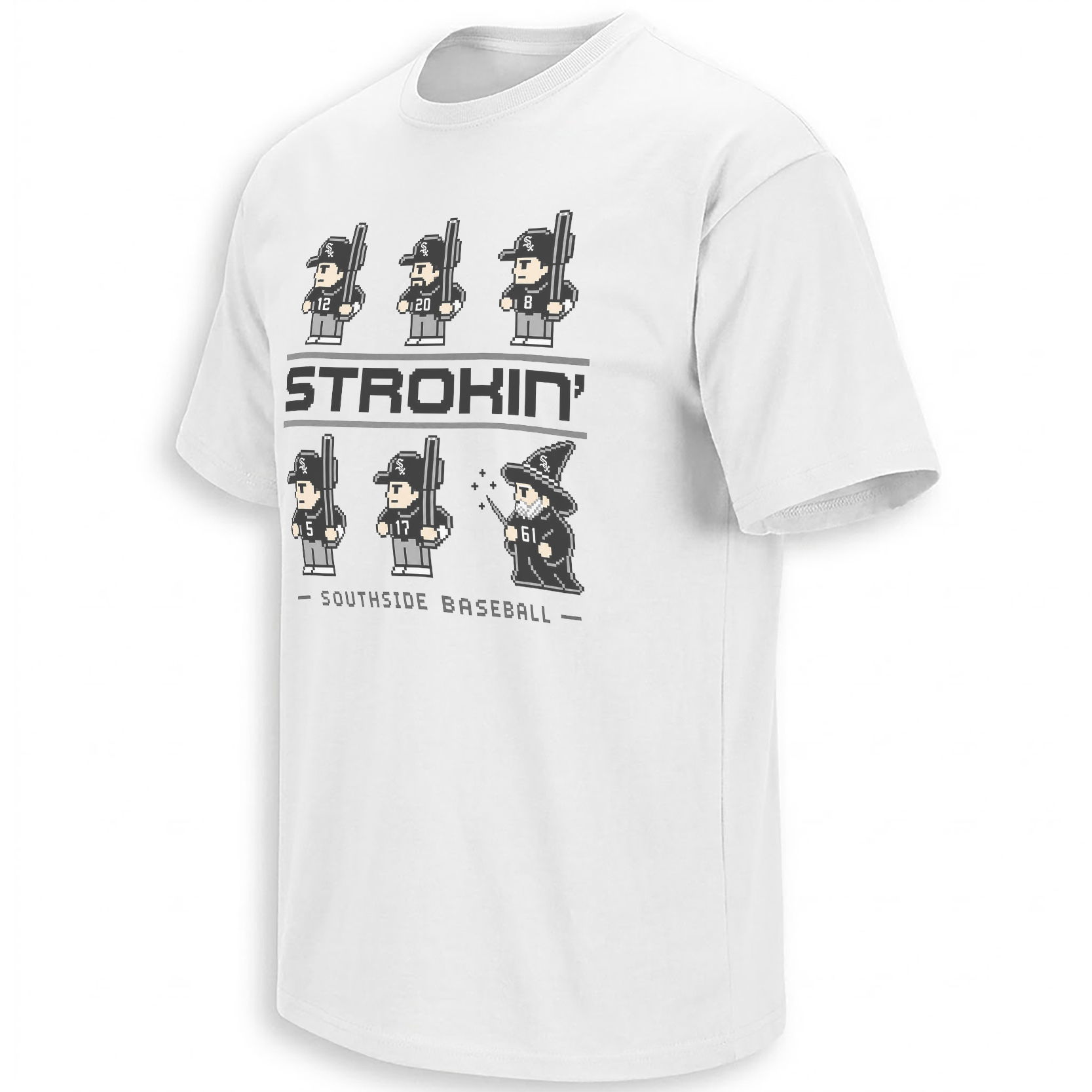 STROKIN’ SHIRT – Chicago White Sox Pixel Sluggers Southside Baseball Tee W STROKIN’ SHIRT – Chicago White Sox Pixel Sluggers Southside Baseball Tee W