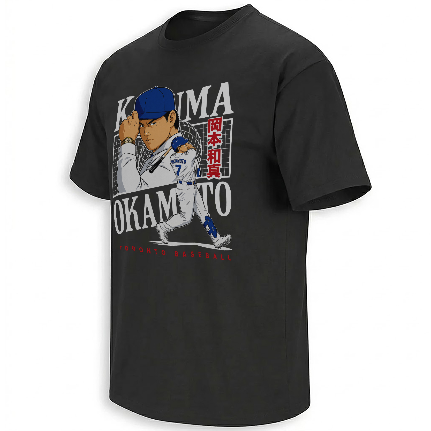KAZUMA OKAMOTO SHIRT – Toronto Blue Jays Anime Slugger Tee KAZUMA OKAMOTO SHIRT – Toronto Blue Jays Anime Slugger Tee