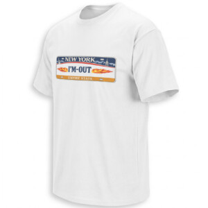 NEW YORK I’M OUT SHIRT – NYC Exodus Empire State License Plate Tee W