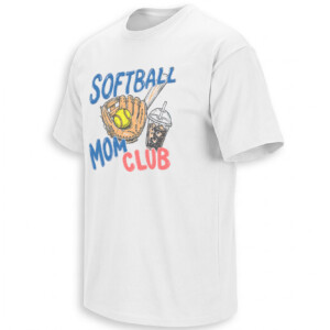 SOFTBALL MOM CLUB SHIRT – Glove Ball Bat and Iced Coffee Tee