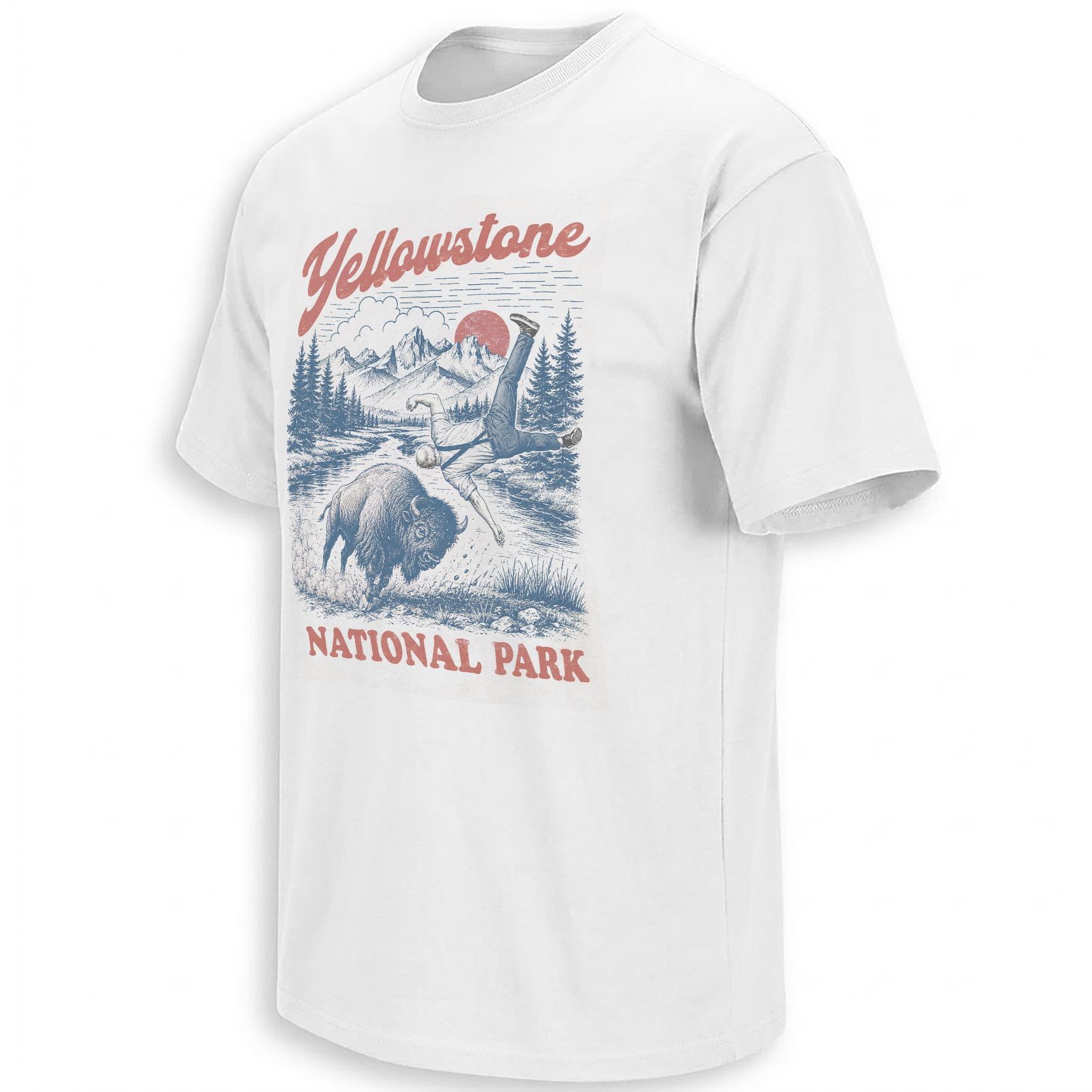 YELLOWSTONE NATIONAL PARK SHIRT – Vintage Bison Toss Wyoming Tee W YELLOWSTONE NATIONAL PARK SHIRT – Vintage Bison Toss Wyoming Tee W