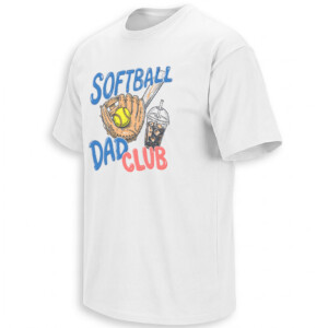SOFTBALL DAD CLUB SHIRT – Glove Ball Bat and Iced Coffee Tee